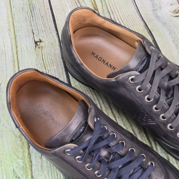 Magnanni Cristian Sneakers Men\'s 9 M Gray Leather Lace-Up Shoes 15745 Casual main image 9